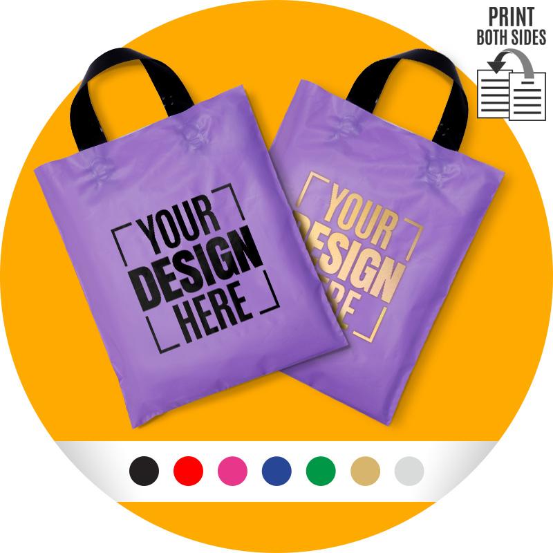 Customized Purple Plastic Carry Bags - Packing Supply